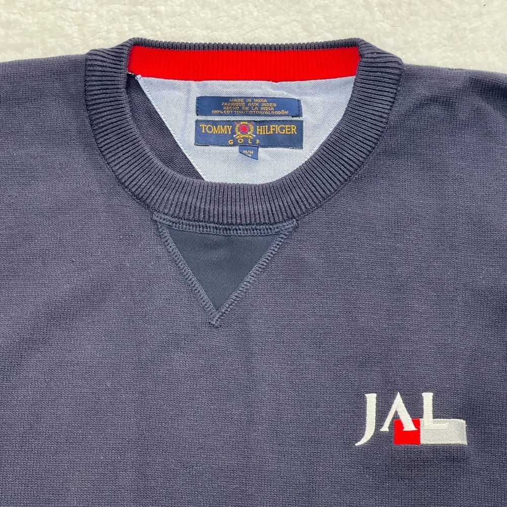 Tommy Hilfiger Golf Knit Sweater Navy "JAL"‎ Logo Men's Size M VTG NWT - Picture 4 of 16